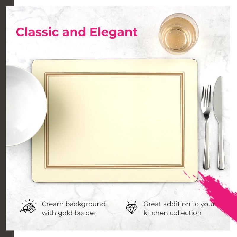 Pimpernel Classic Series Cork-Backed Placemat Set â€“ (15.7" x 11.7") Rectangular Table Mats with Lacquered Finish, Heat & Stain Resistant Decorative Boards for Dining Table Protection & Everyday Use - Image 3